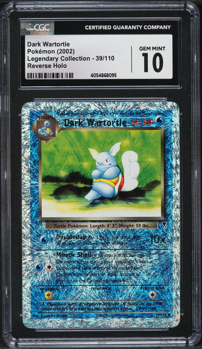 2002 Pokemon Legendary Collection Reverse Holo Dark Wartortle #39 CGC 10 GEM