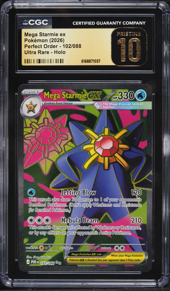 2026 Pokemon Mega Evolution Perfect Order Full Art Mega Starmie ex #102 CGC 10 PRISTINE