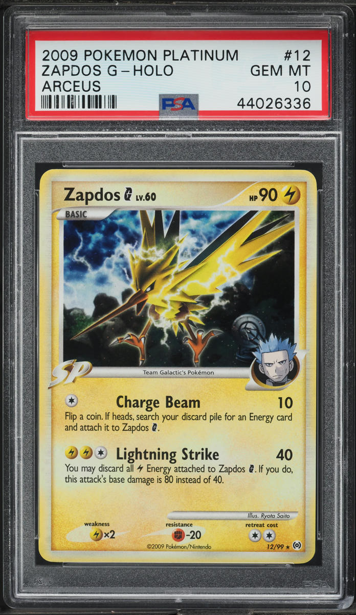 2009 Pokemon Platinum Arceus Holo Zapdos G #12 PSA 10 GEM MINT