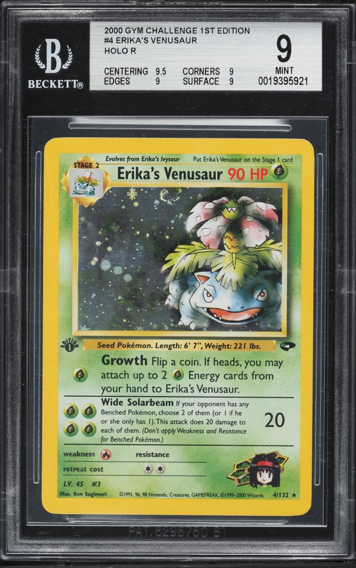 2000 Pokemon Gym Challenge 1st Edition Holo Erika's Venusaur #4 BGS 9 MINT