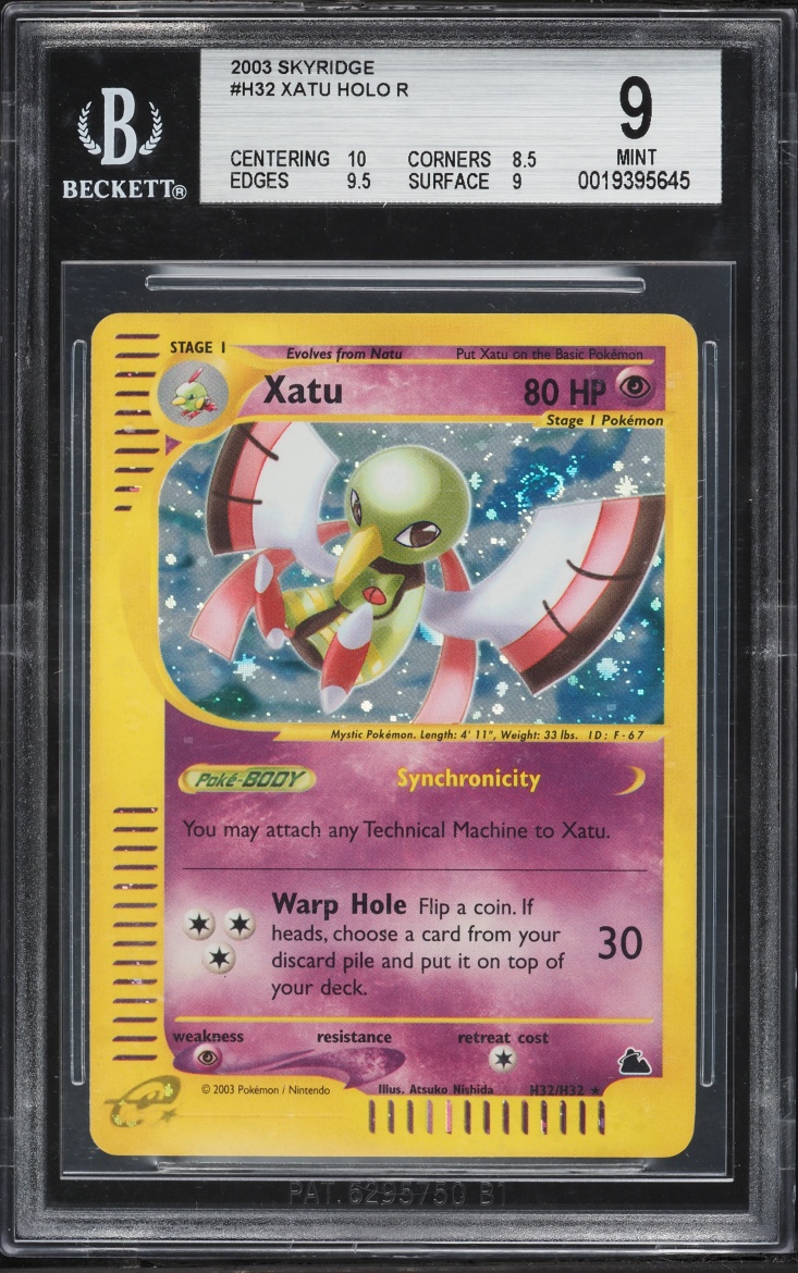 2003 Pokemon Skyridge Holo Xatu #H32 BGS 9 MINT