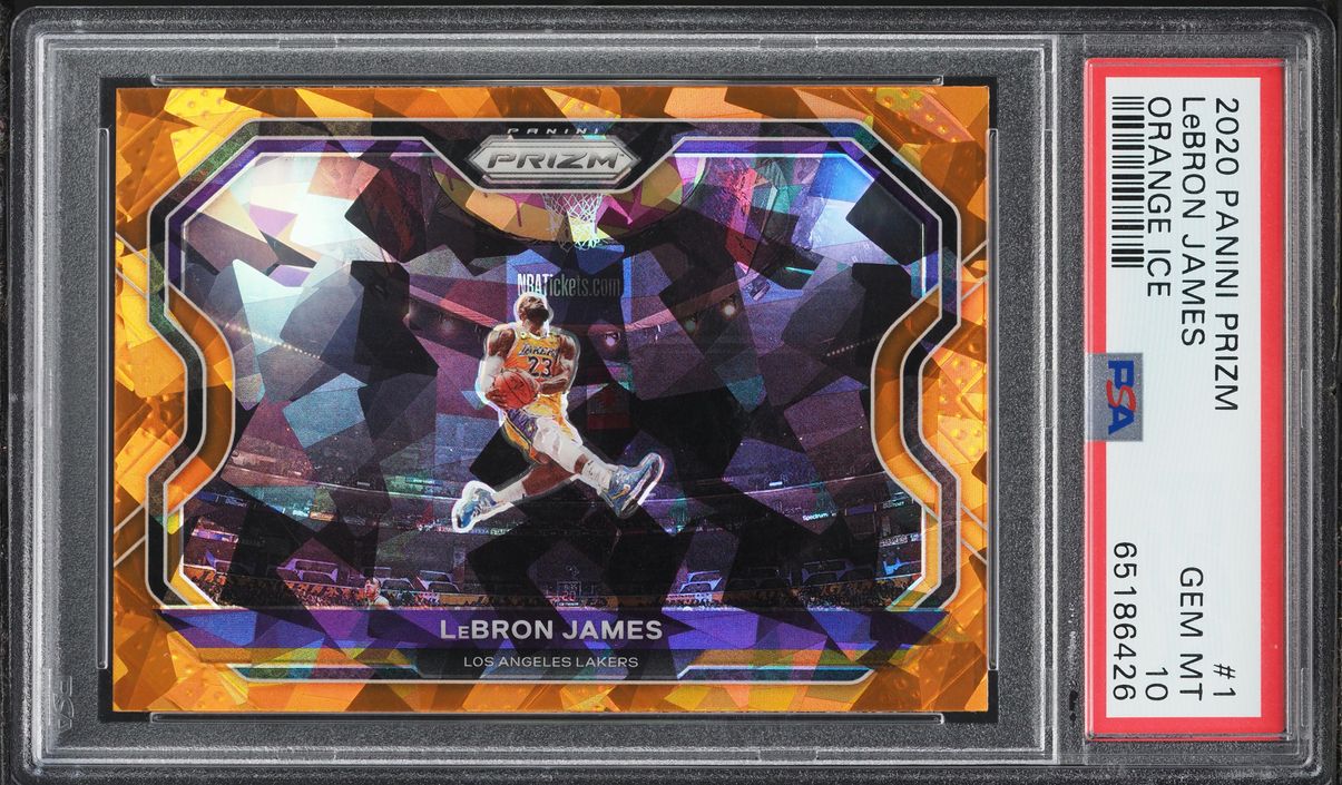 2020 Panini Prizm Orange Ice LeBron James #1 PSA 10 GEM MINT