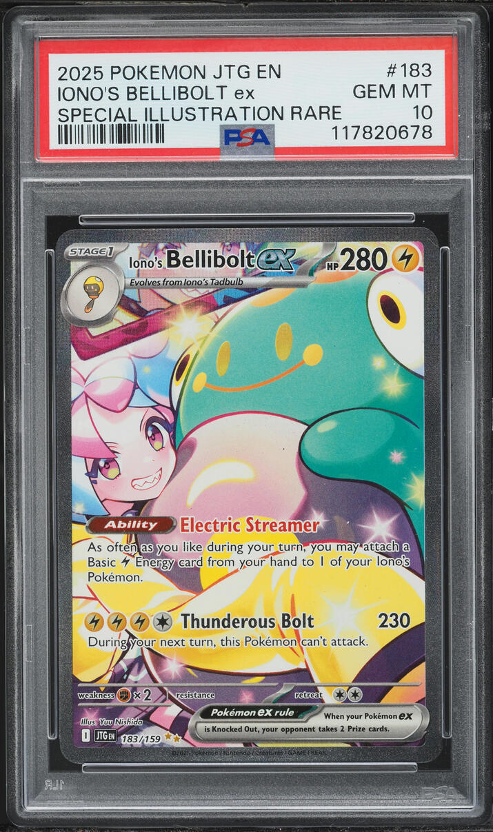 2025 Pokemon Scarlet & Violet Journey Together SIR Iono's Bellibolt ex #183 PSA 10 GEM MINT