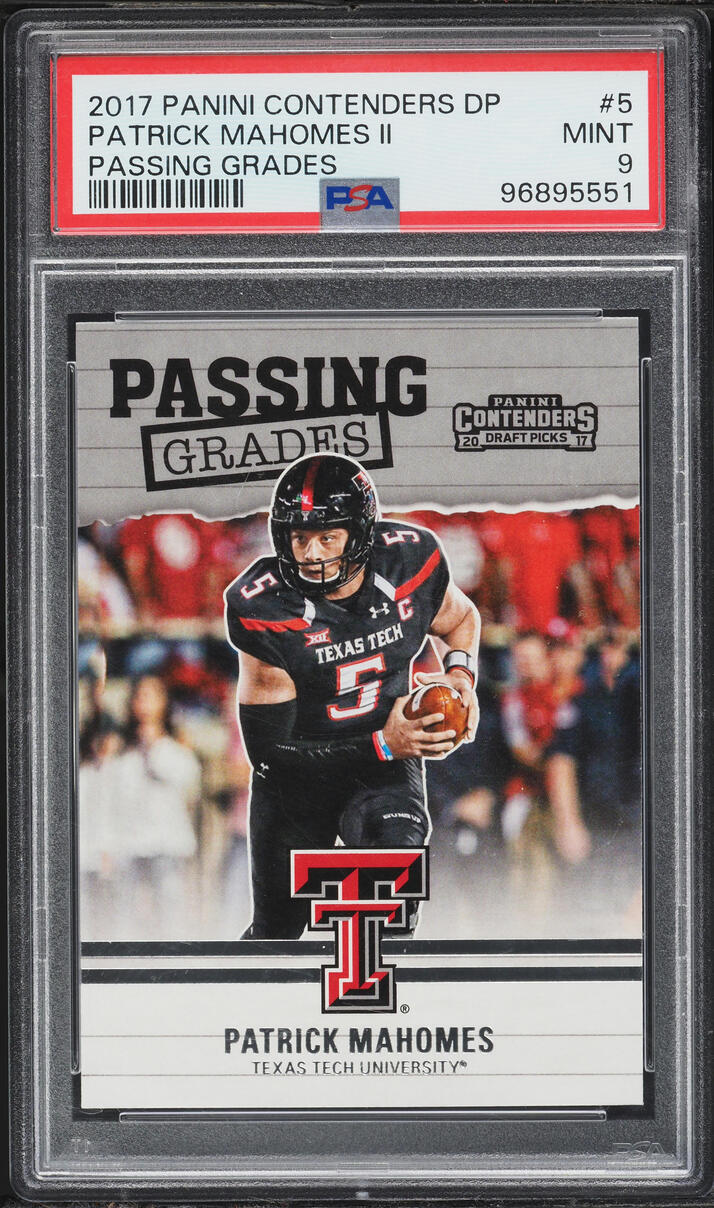 2017 Panini Contenders Draft Passing Grades Patrick Mahomes II ROOKIE #5 PSA 9 MINT