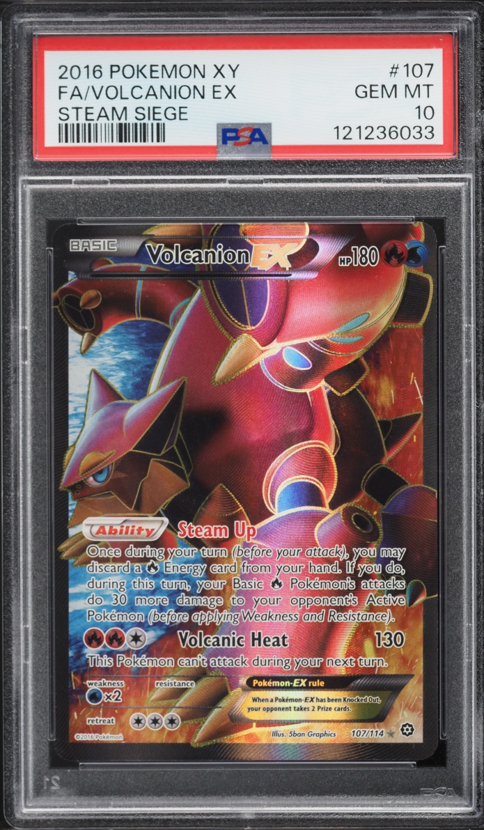 2016 Pokemon XY Steam Siege Full Art Volcanion EX #107 PSA 10 GEM MINT