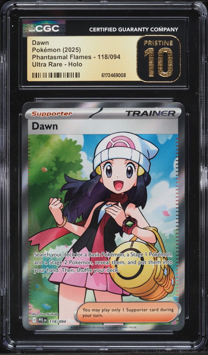 2025 Pokemon Mega Evolution Phantasmal Flames Full Art Dawn #118 CGC 10 PRISTINE