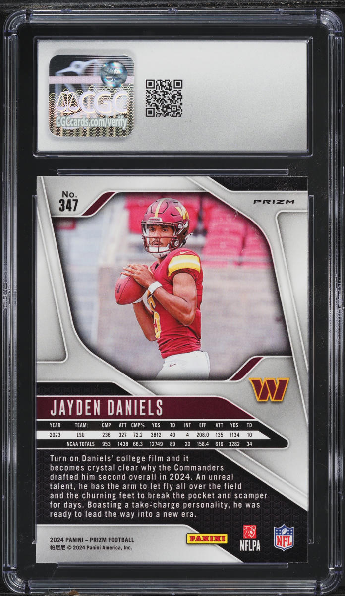 2024 Panini Prizm Silver Jayden Daniels ROOKIE #347 CGC 9 MINT