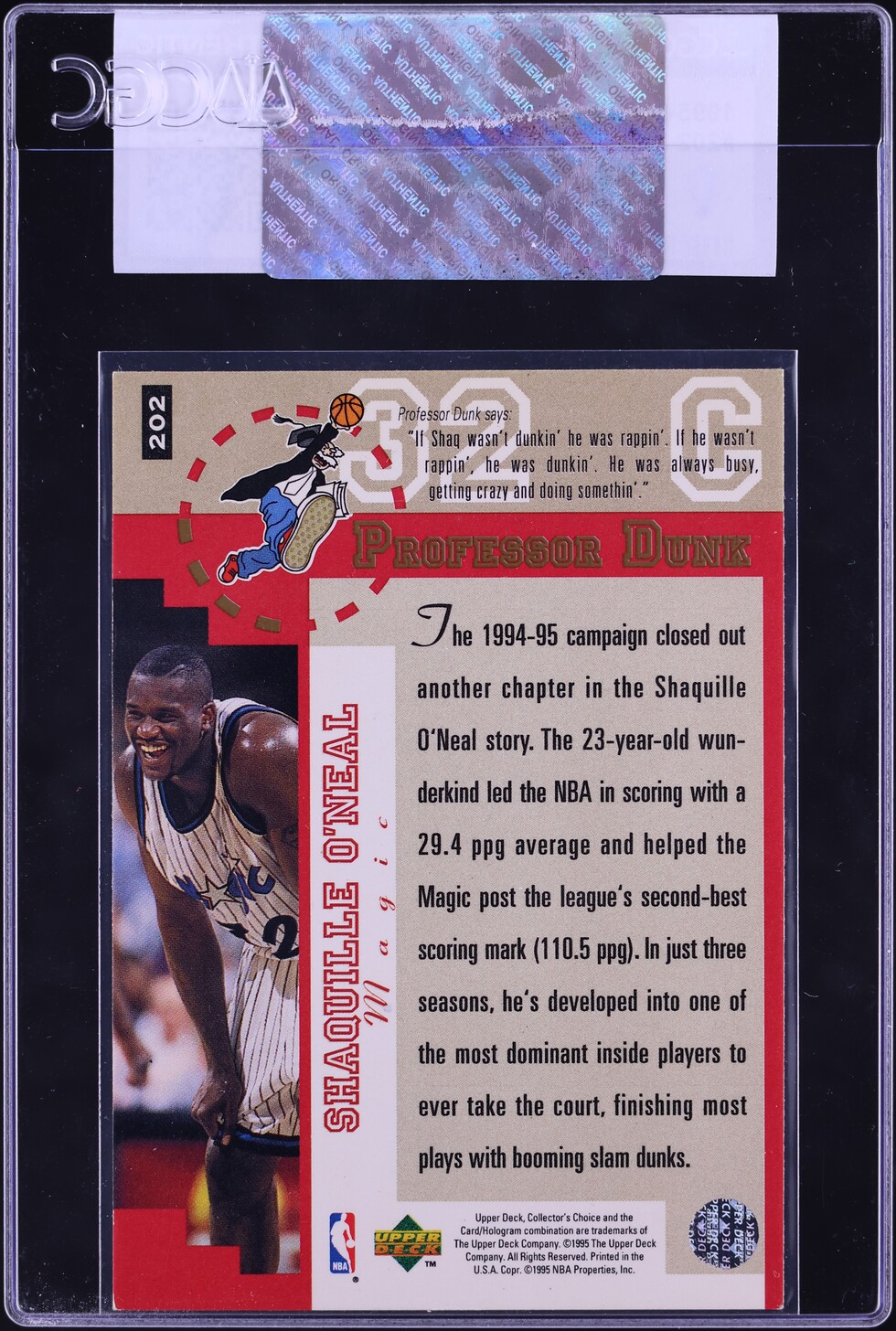 1995 Collector's Choice Basketball Shaquille O'Neal #202 CGC AUTH