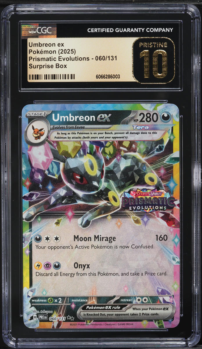2025 Pokemon SV Prismatic Evolutions Surprise Box Umbreon ex #60 CGC 10 PRISTINE