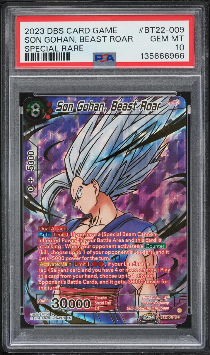 2023 Dragon Ball Super Critical Blow Son Gohan Beast Roar SPR #BT22-009 PSA 10 GEM MINT
