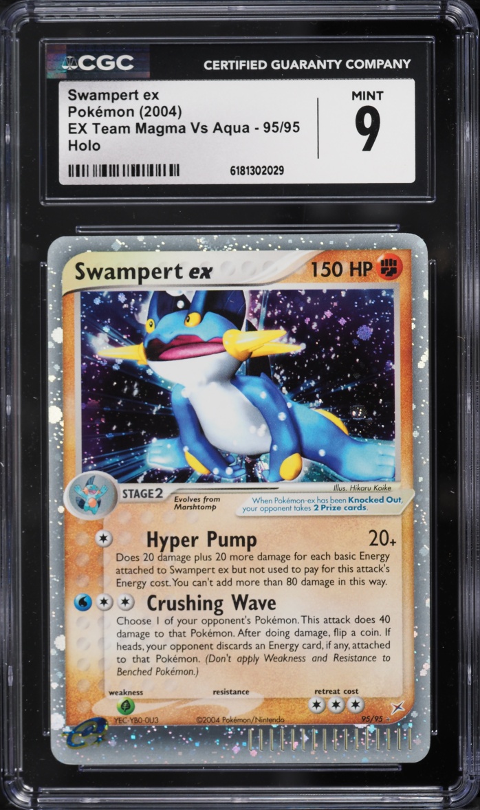 2004 Pokemon EX Team Magma Vs Aqua Holo Swampert ex #95 CGC 9 MINT