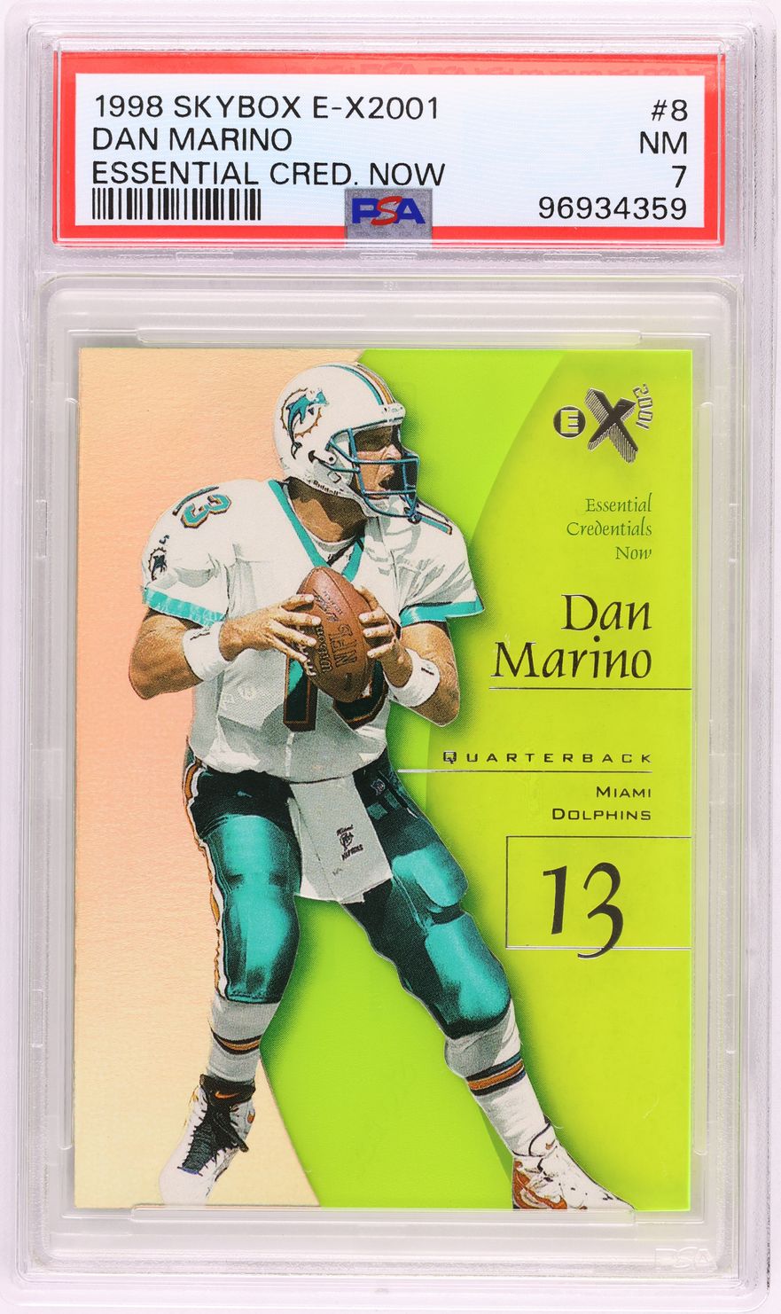 1998 Skybox E-X2001 Essential Credentials Now Dan Marino 8/8 #8 PSA 7 NRMT