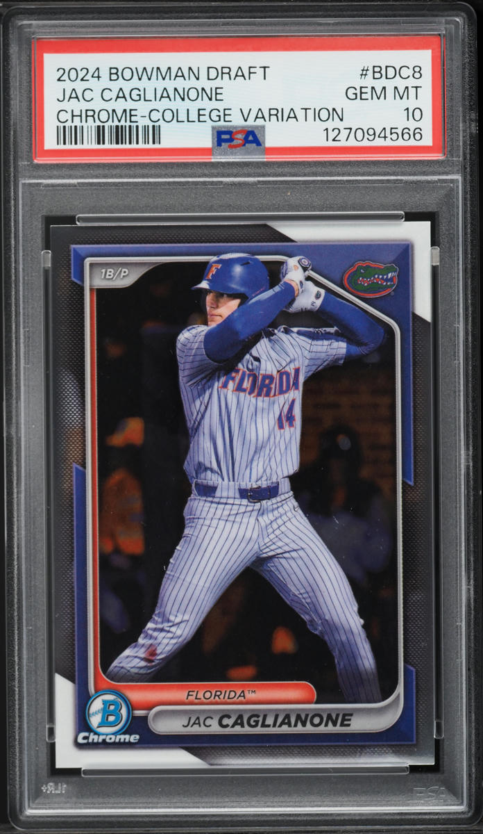 2024 Bowman Chrome Draft College Variation Jac Caglianone PROSPECT #BDC-8 PSA 10 GEM MINT