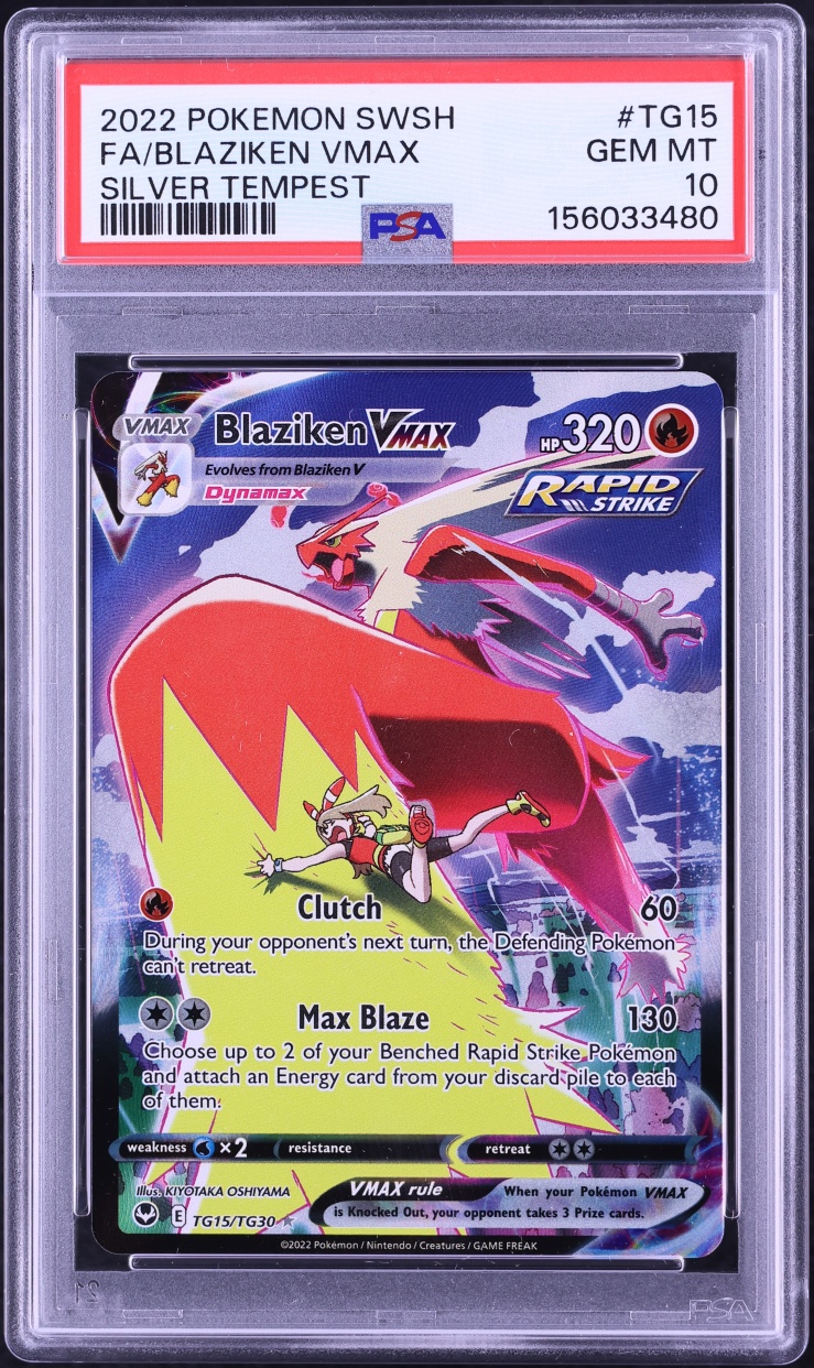 2022 Pokemon SWSH Silver Tempest CHR Blaziken VMAX #TG15 PSA 10 GEM MINT