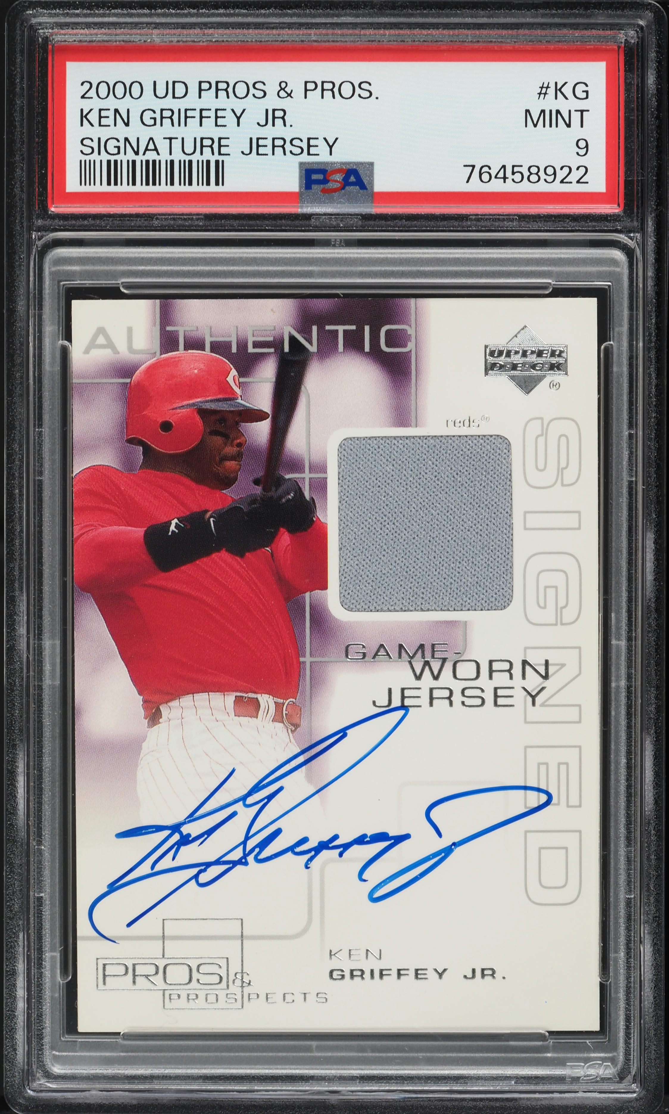 2000 UD Pros & Prospects Signature Jersey Ken Griffey Jr. PATCH AUTO PSA 9 MINT