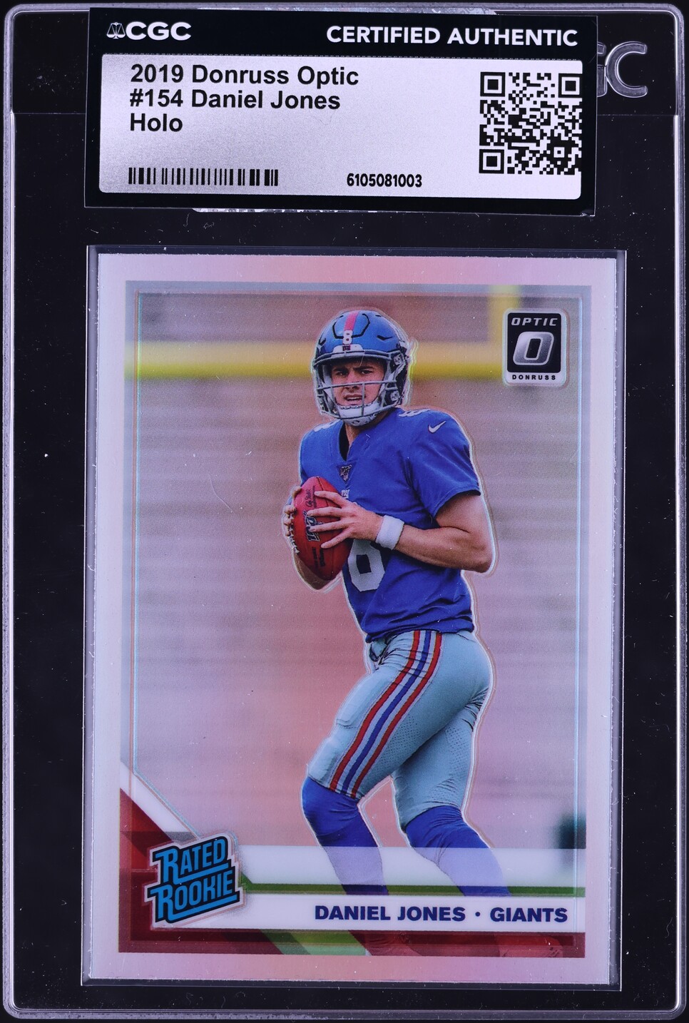 2019 Donruss Optic Holo Daniel Jones ROOKIE #154 CGC AUTH