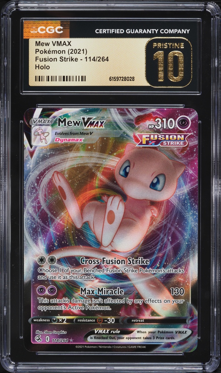 2021 Pokemon Sword & Shield Fusion Strike Alt Art Mew VMAX #114 CGC 10 PRISTINE