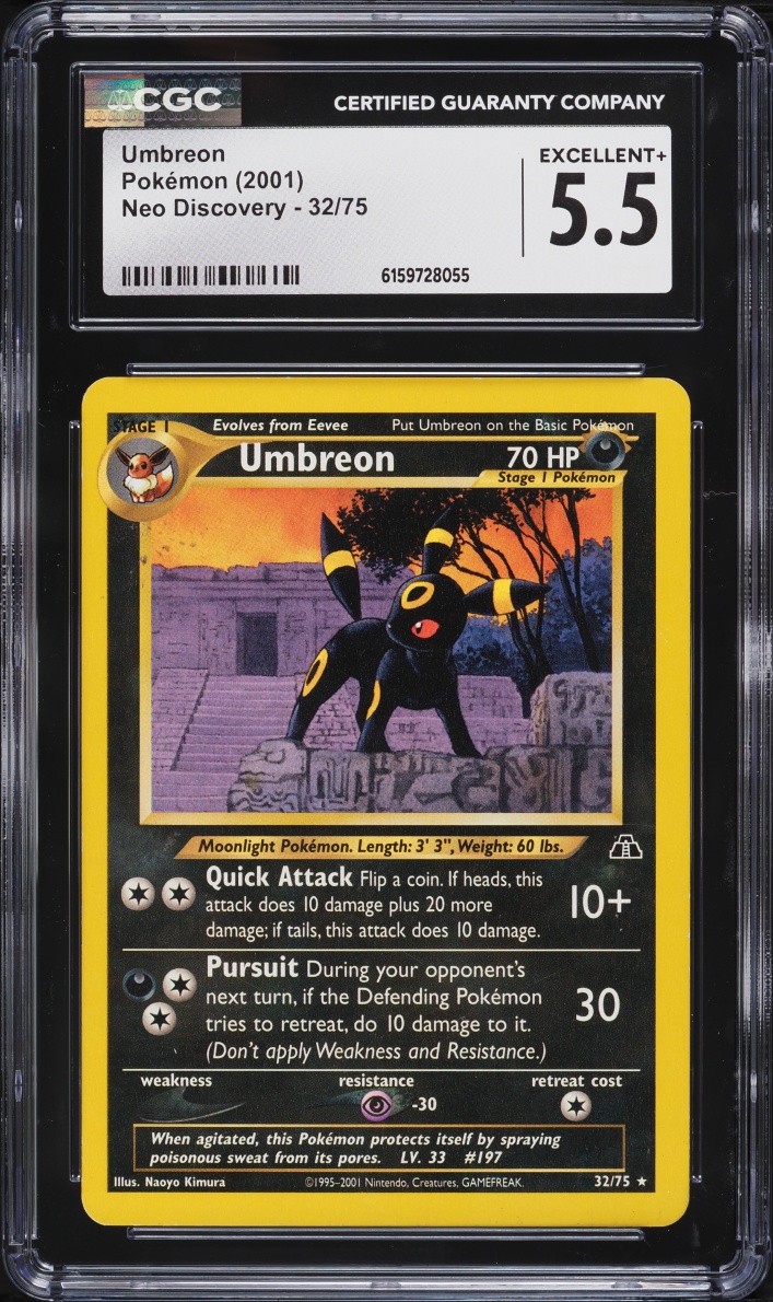 2001 Pokemon Neo Discovery Umbreon #32 CGC 5.5 EX+