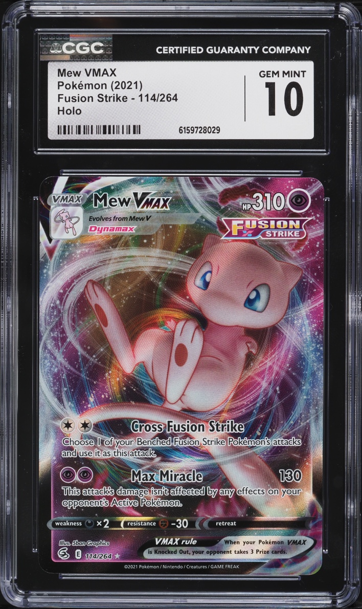 2021 Pokemon Sword & Shield Fusion Strike Alt Art Mew VMAX #114 CGC 10 GEM MINT
