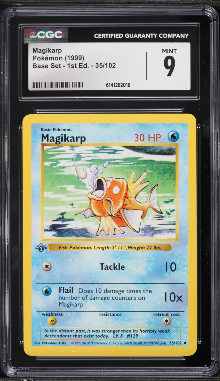 1999 Pokemon Base Set Shadowless 1st Edition Magikarp #35 CGC 9 MINT