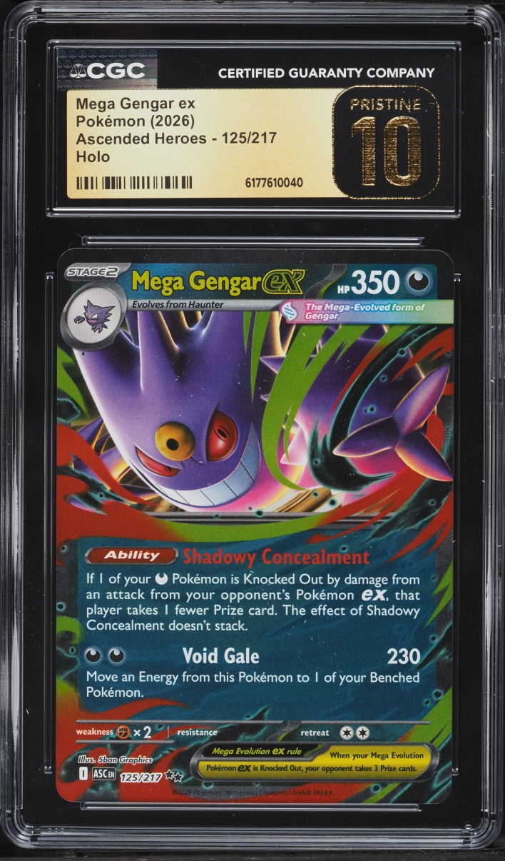 2026 Pokemon Mega Evolution Ascended Heroes Holo Mega Gengar EX #125 CGC 10 PRISTINE