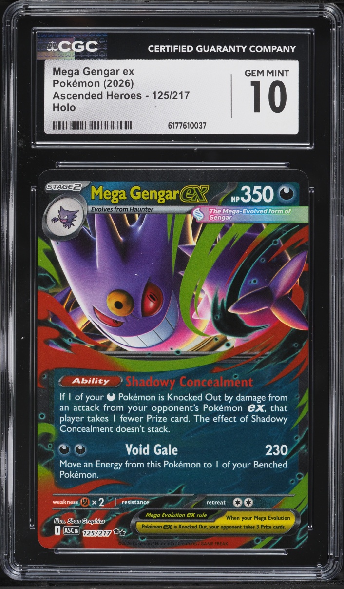 2026 Pokemon Mega Evolution Ascended Heroes Holo Mega Gengar EX #125 CGC 10 GEM MINT
