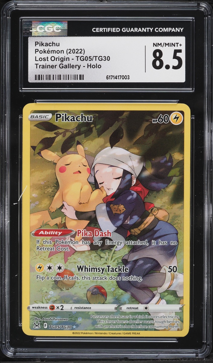 2022 Pokemon Sword & Shield Lost Origin Trainer Gallery CHR Pikachu #TG05 CGC 8.5 NM-MT+