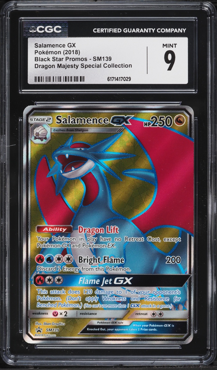 2018 Pokemon Sun & Moon Promo Dragon Majesty Special Full Art Salamence GX #SM139 CGC 9 MINT