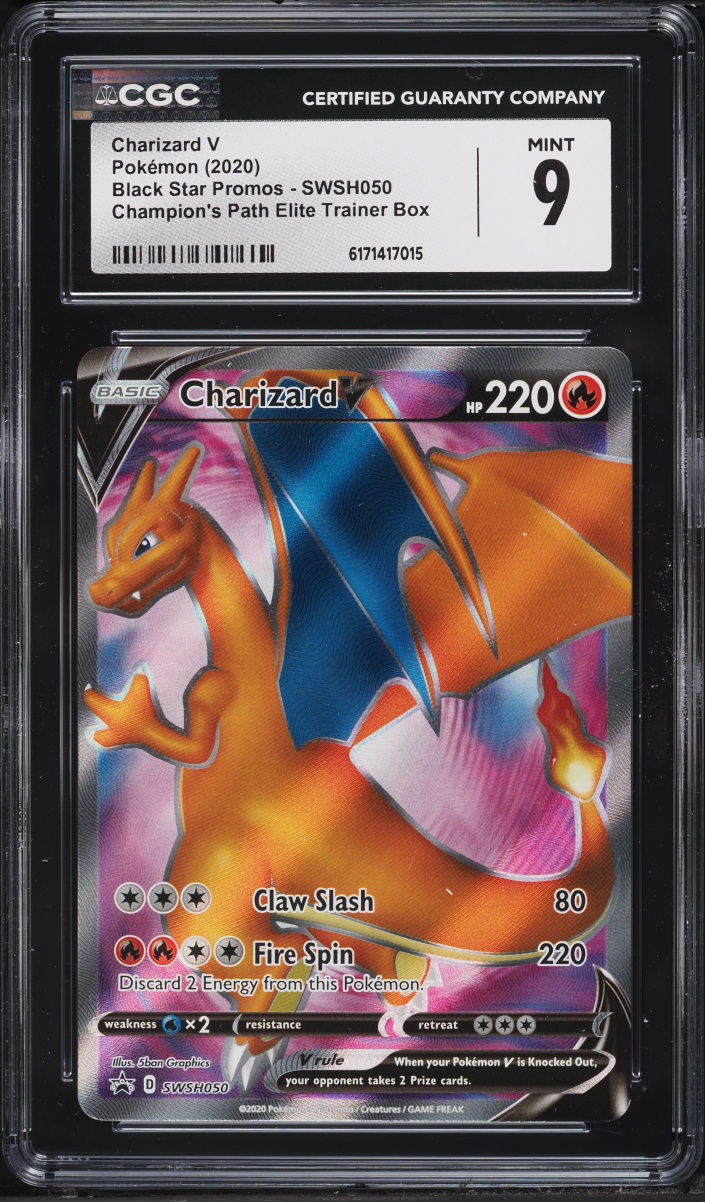 2020 Pokemon Sword & Shield Promo Champion's Path ETB Full Art Charizard V #SWSH050 CGC 9 MINT