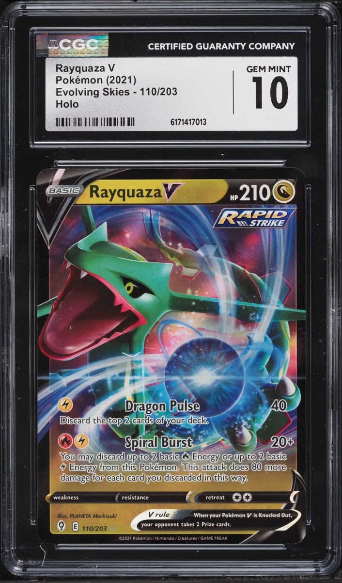 2021 Pokemon Sword & Shield Evolving Skies Holo Rayquaza V #110 CGC 10 GEM MINT