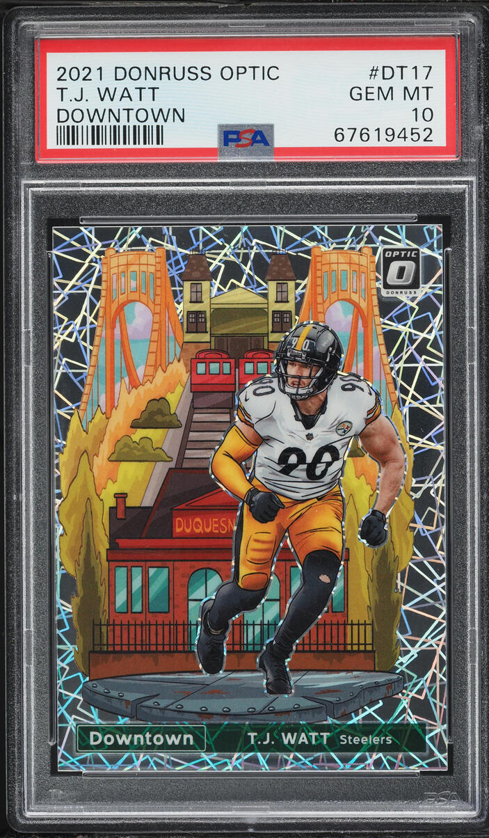 2021 Donruss Optic Downtown T.J. Watt #DT17 PSA 10 GEM MINT