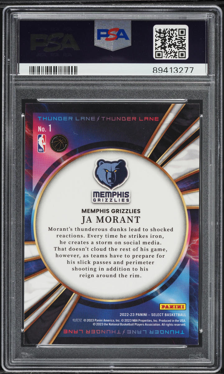 2022 Select Thunder Lane Ja Morant #1 PSA 9 MINT