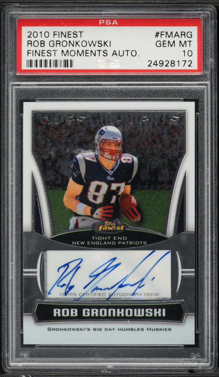 2010 Finest Moments Rob Gronkowski ROOKIE AUTO #FMARG PSA 10 GEM MINT