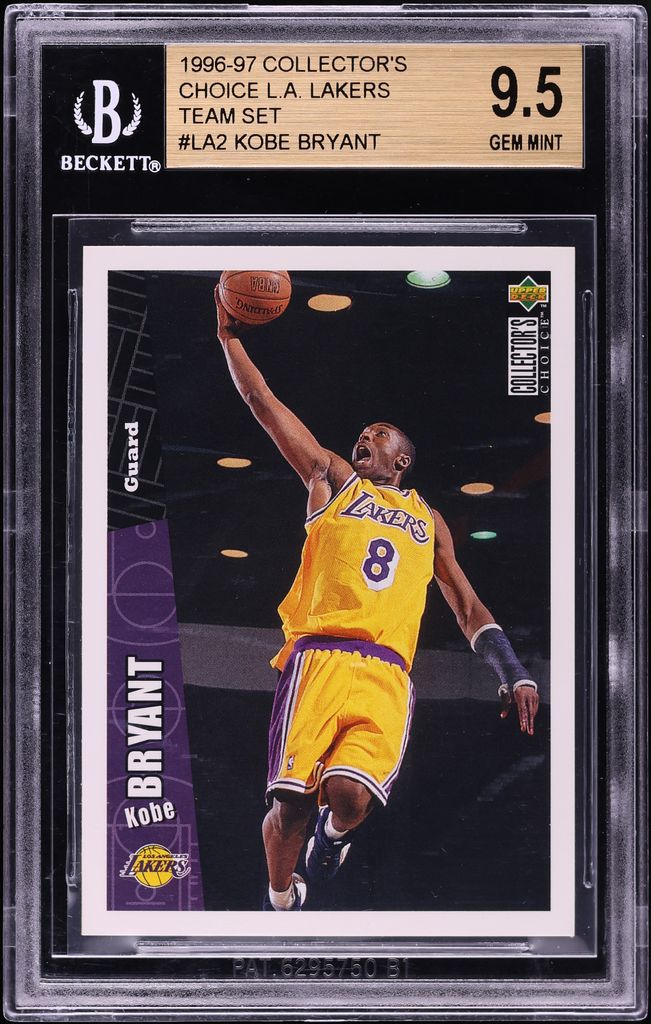 1996 Collector's Choice Lakers Team Set Kobe Bryant ROOKIE #LA2 BGS 9.5 GEM MINT