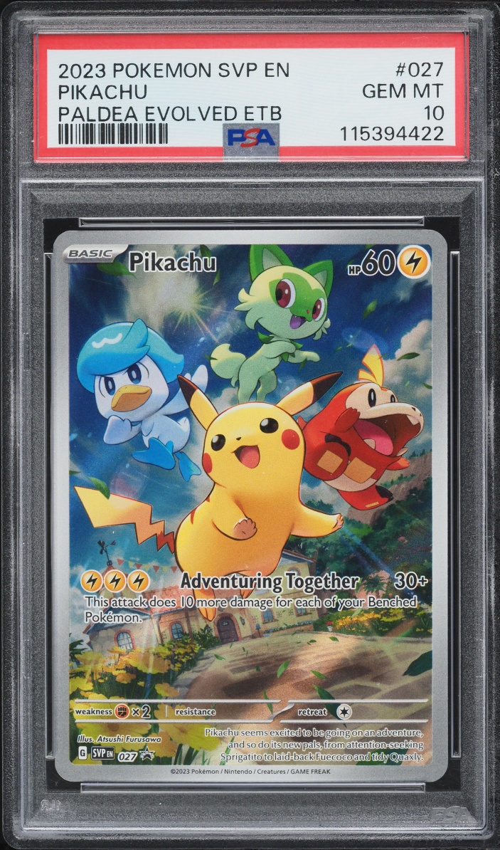 2023 Pokemon Scarlet & Violet Promo Paldea Evolved ETB Full Art Pikachu #27 PSA 10 GEM MINT