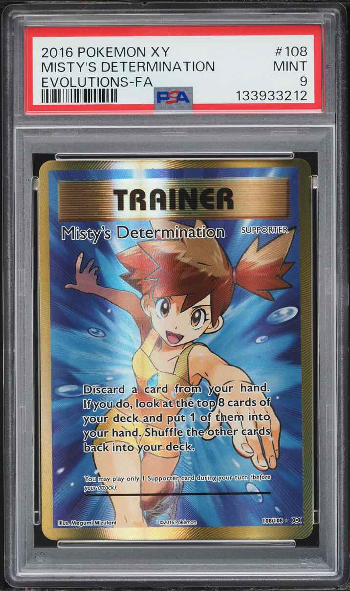 2016 Pokemon XY Evolutions Full Art Misty's Determination #108 PSA 9 MINT
