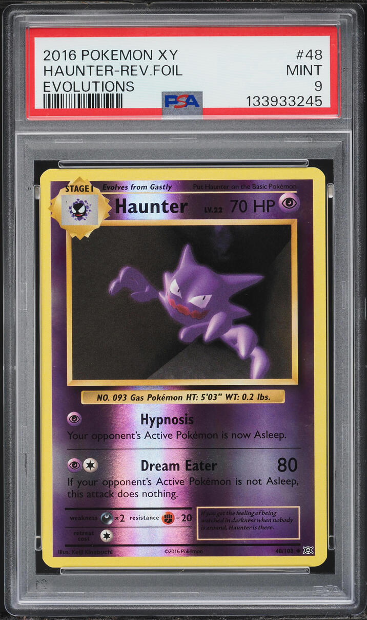 2016 Pokemon XY Evolutions Reverse Holo Haunter #48 PSA 9 MINT