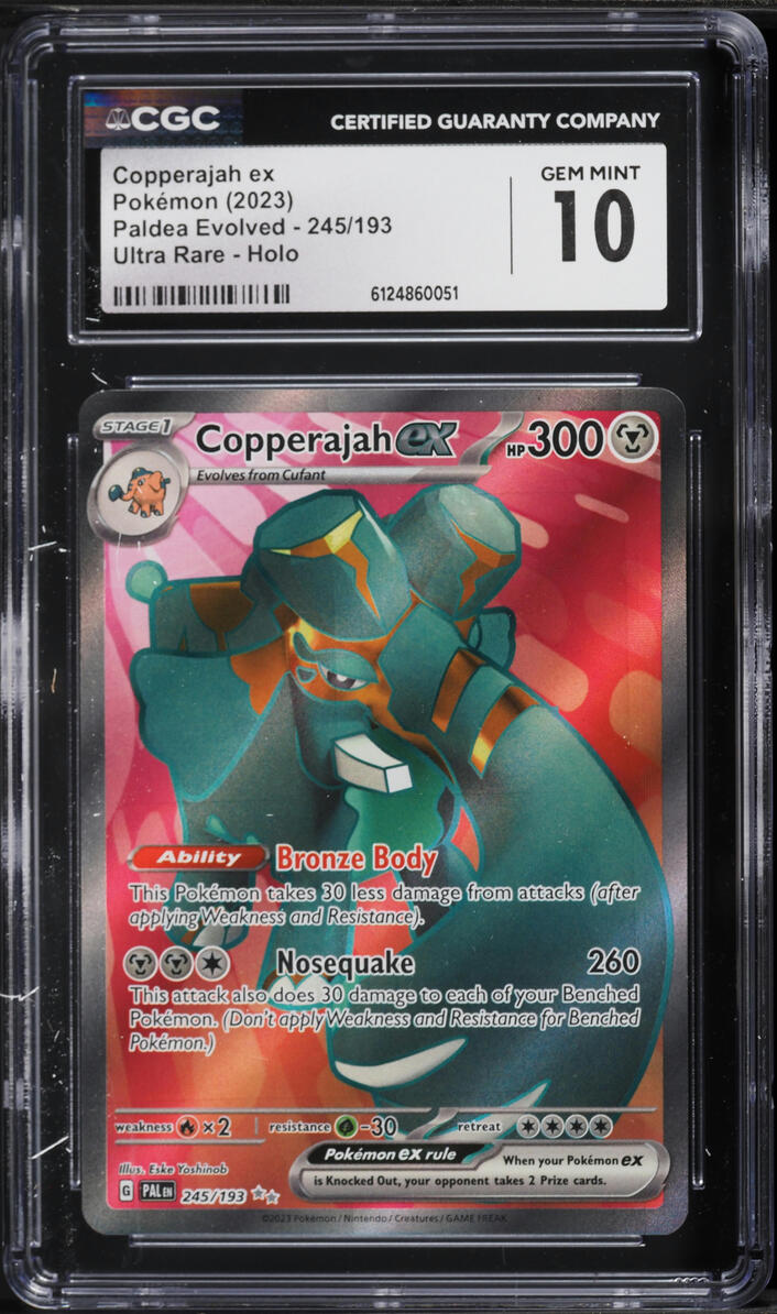2023 Pokemon Scarlet & Violet Paldea Evolved Full Art Copperajah ex #245 CGC 10 GEM MINT