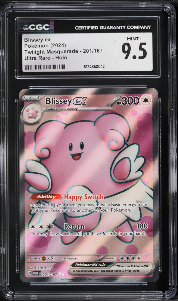 2024 Pokemon Scarlet & Violet Twilight Masquerade Full Art Blissey ex #201 CGC 9.5 MINT+