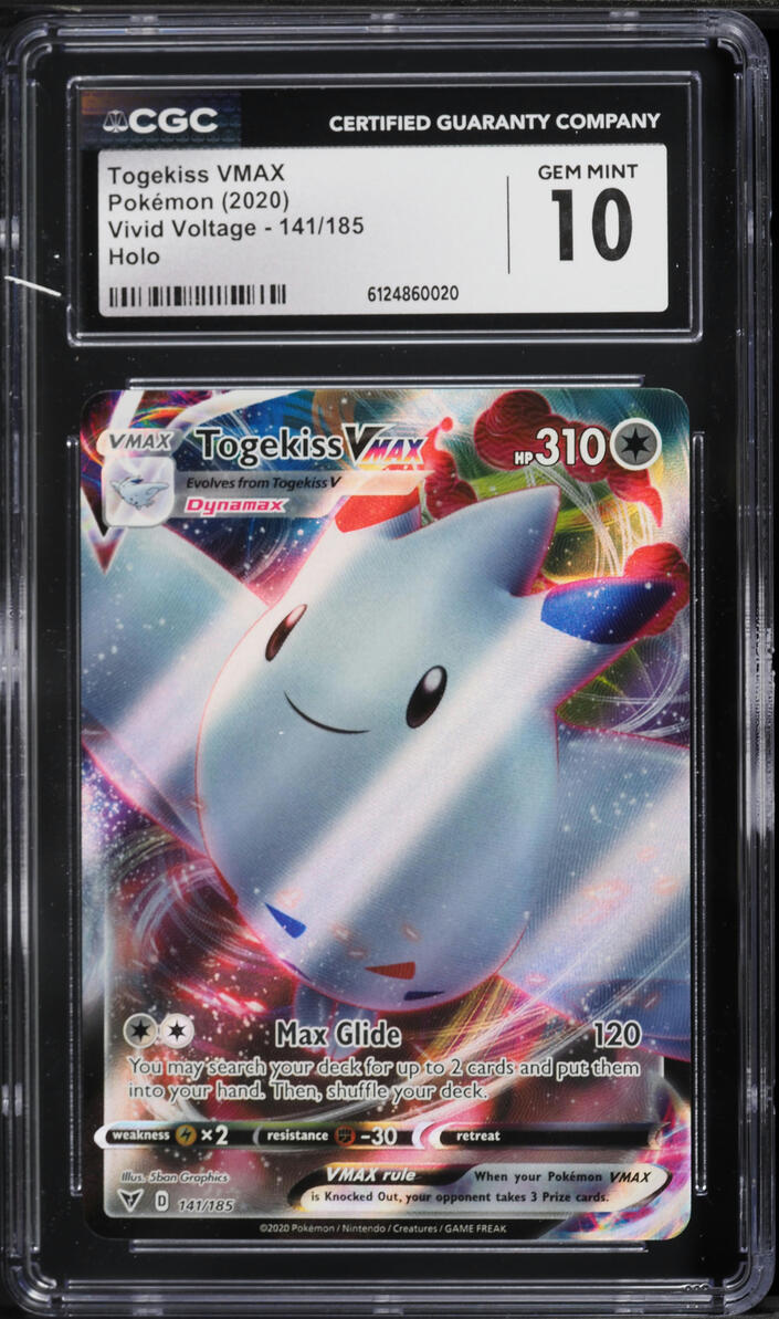 2020 Pokemon Sword & Shield Vivid Voltage Full Art Togekiss VMAX #141 CGC 10 GEM MINT
