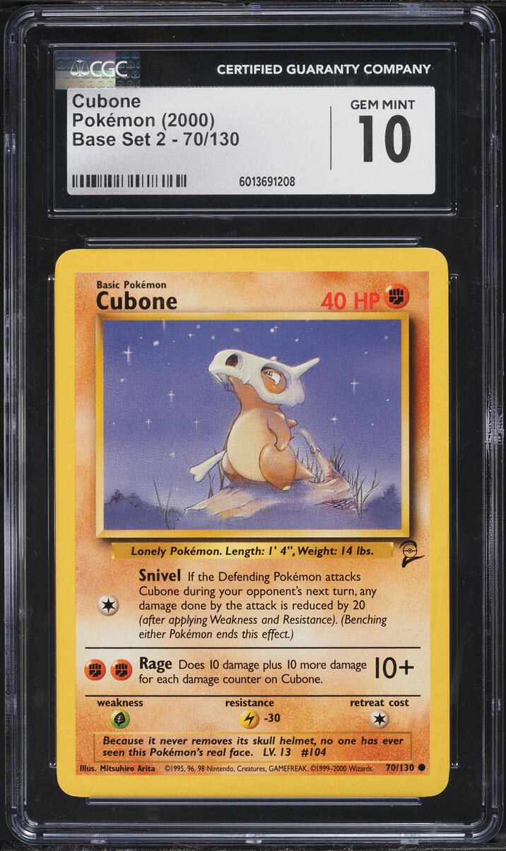 2000 Pokemon Base Set 2 Cubone #70 CGC 10 GEM MINT