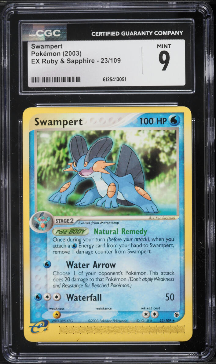 2003 Pokemon EX Ruby & Sapphire Swampert #23 CGC 9 MINT