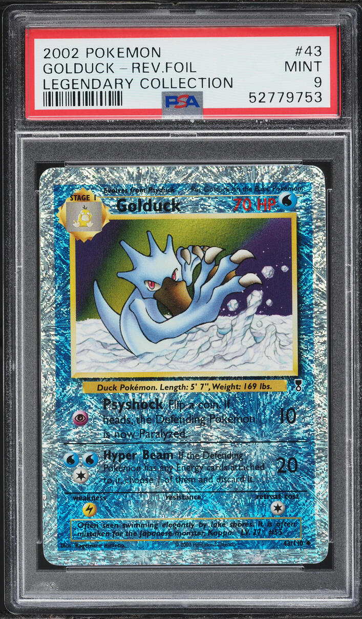 2002 Pokemon Legendary Collection Reverse Holo Golduck #43 PSA 9 MINT