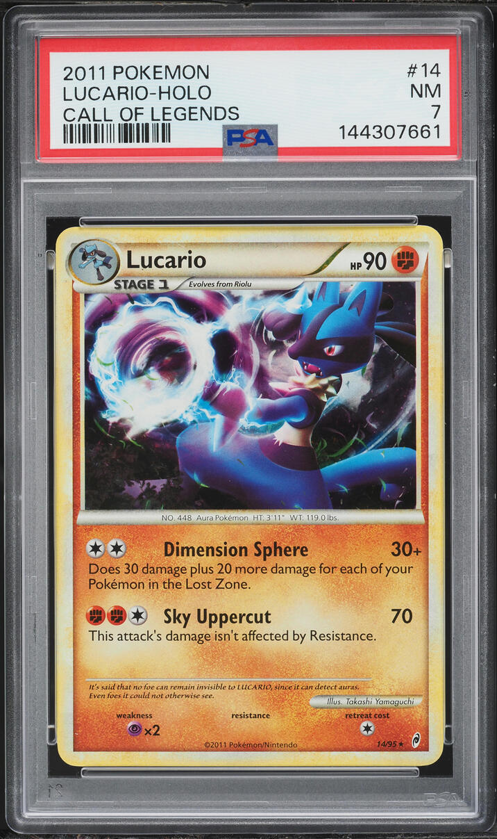 2011 Pokemon Call Of Legends Holo Lucario #14 PSA 7 NRMT