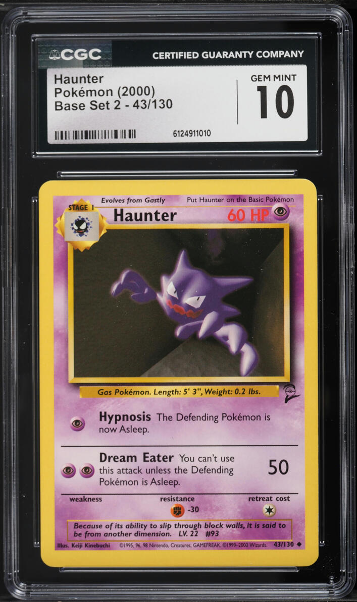 2000 Pokemon Base Set 2 Haunter #43 CGC 10 GEM MINT