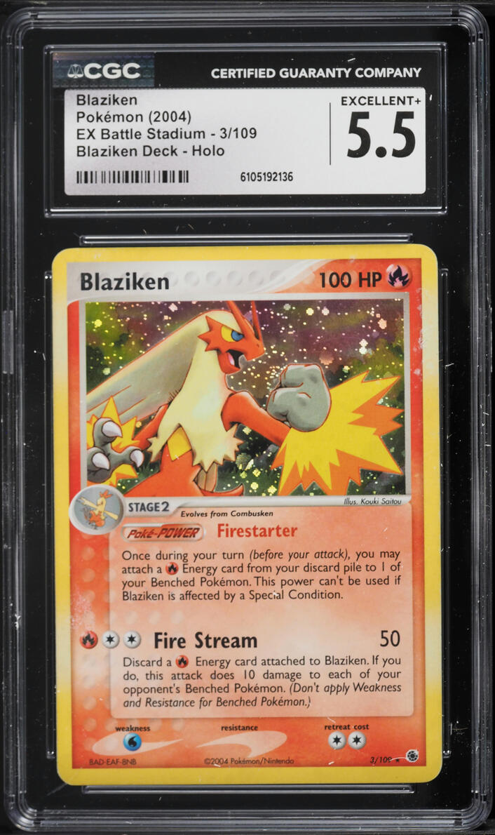 2004 Pokemon EX Battle Stadium Holo Blaziken #3 CGC 5.5 EX+