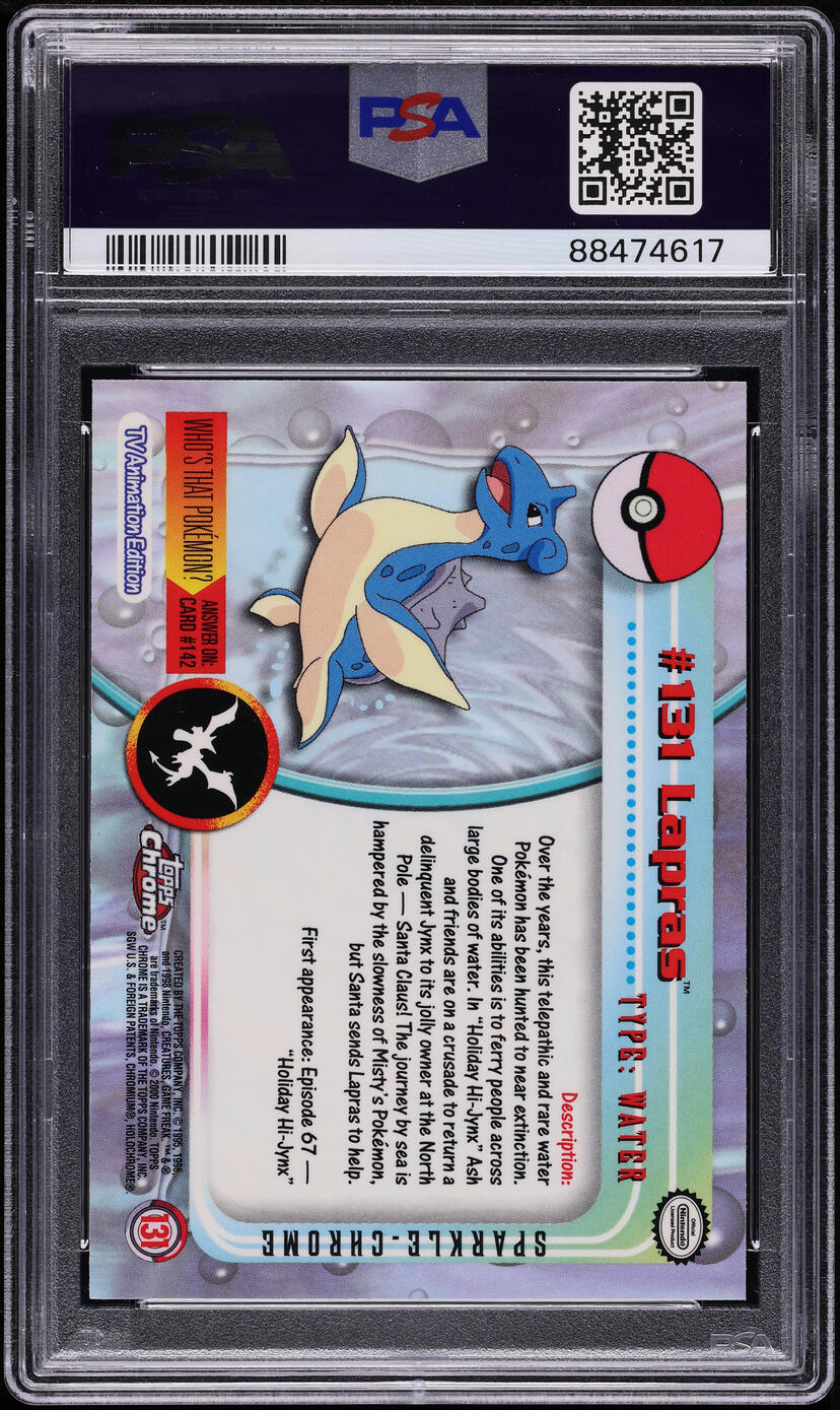 2000 Topps Chrome Pokemon Series 2 Sparkle Lapras #131 PSA 10 GEM MINT