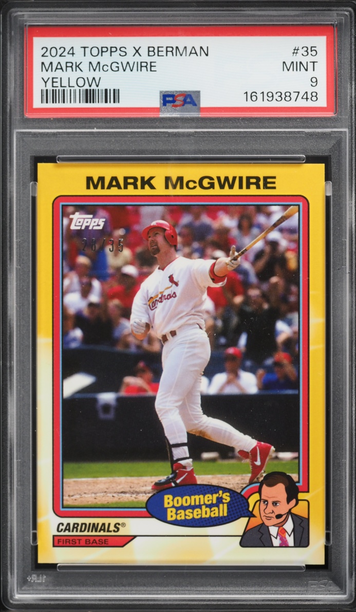 2024 Topps X Chris Berman Boomer's Baseball Yellow Mark McGwire /35 #35 PSA 9 MINT