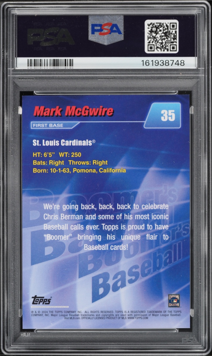 2024 Topps X Chris Berman Boomer's Baseball Yellow Mark McGwire /35 #35 PSA 9 MINT