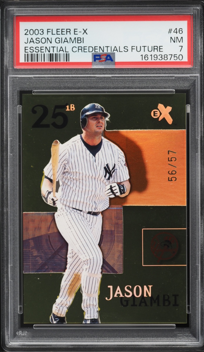 2003 Fleer E-X Essential Credentials Future Jason Giambi /57 #46 PSA 7 NRMT